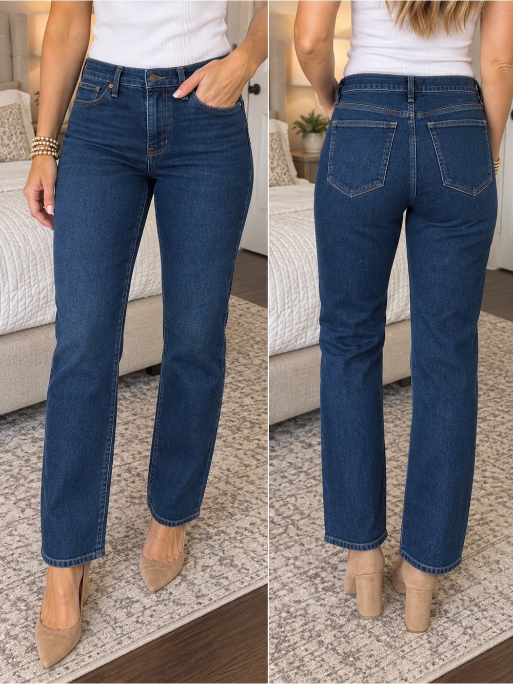 J. Crew Straight-Leg Jeans in Deep Blue Wash